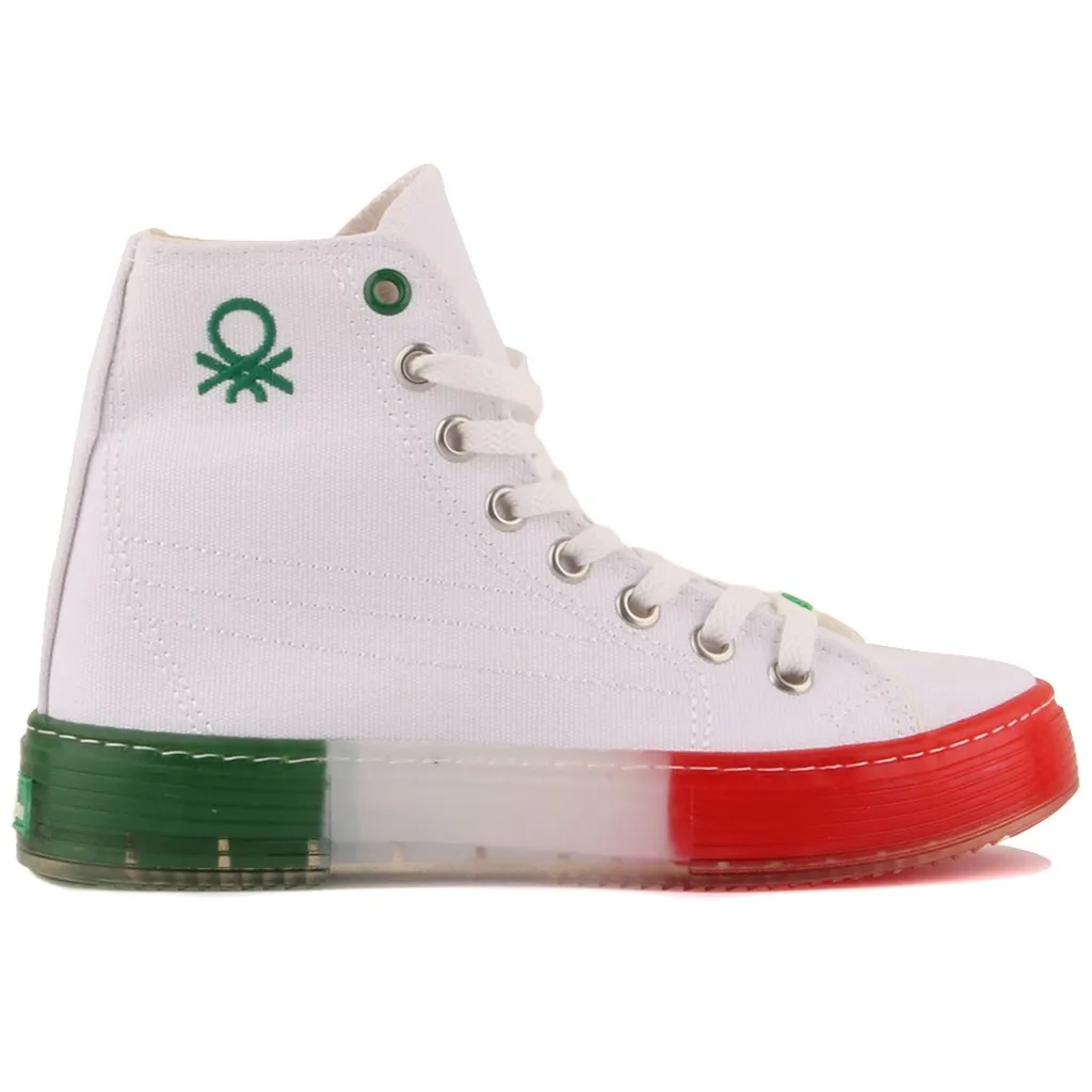 Benetton-white color laced women Sneaker 
Benetton-white color laced women Sneaker