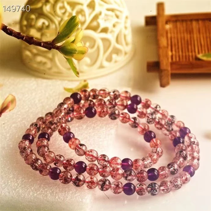 Natural Super Seven 7 Colorful 3 Laps Bracelet 5.6mm Purple Red Rutilated Quartz Clear Round Beads Men Women AAAAAA
Natural Super Seven 7 Colorful 3 Laps Bracelet 5.6mm Purple Red Rutilated Quartz Clear Round Beads Men Women AAAAAA