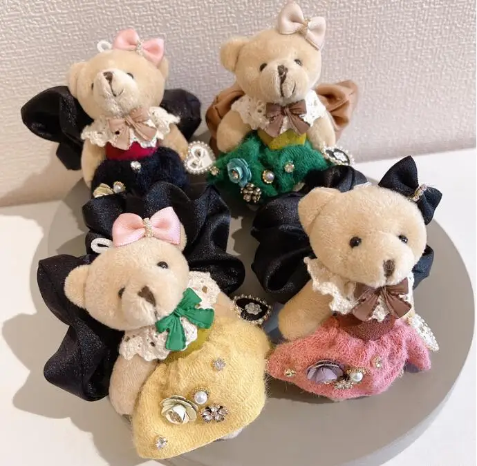 Korea cute bear bow hair rope cartoon rhinestone large hair ring girl heart ponytail ball head accessory
Korea cute bear bow hair rope cartoon rhinestone large hair ring girl heart ponytail ball head accessory