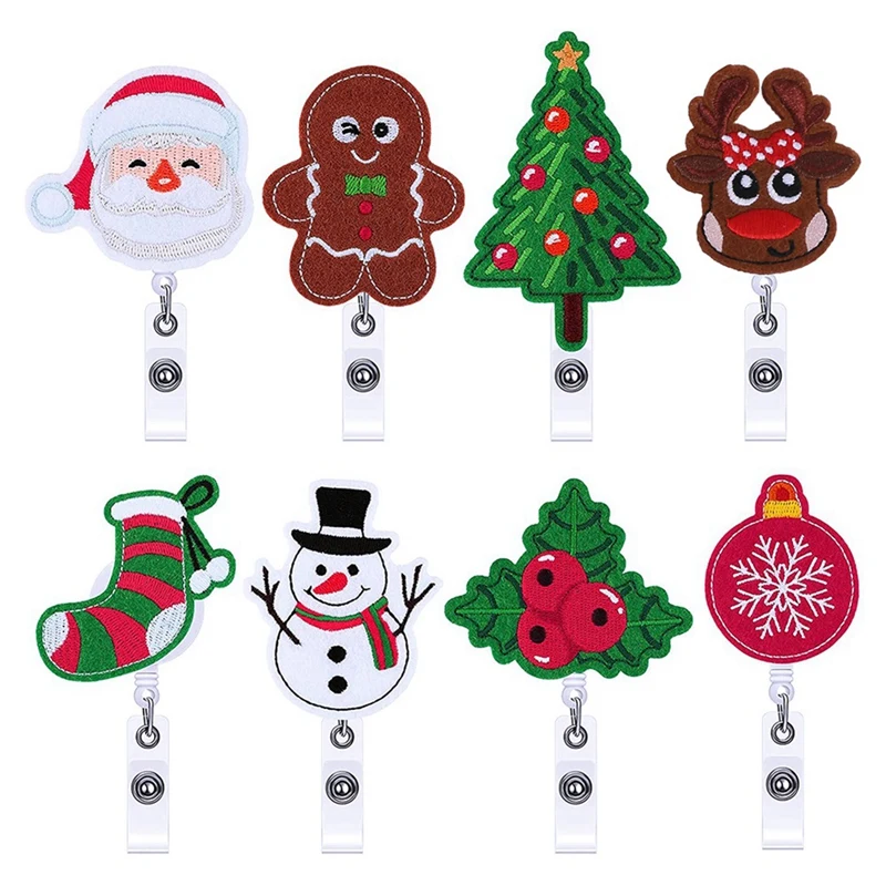 8 Pieces Christmas Felt Nurse Badge Reel Retractable Cute Badge Holder Name ID Felt Badge Holders for Nurse
8 Pieces Christmas Felt Nurse Badge Reel Retractable Cute Badge Holder Name ID Felt Badge Holders for Nurse