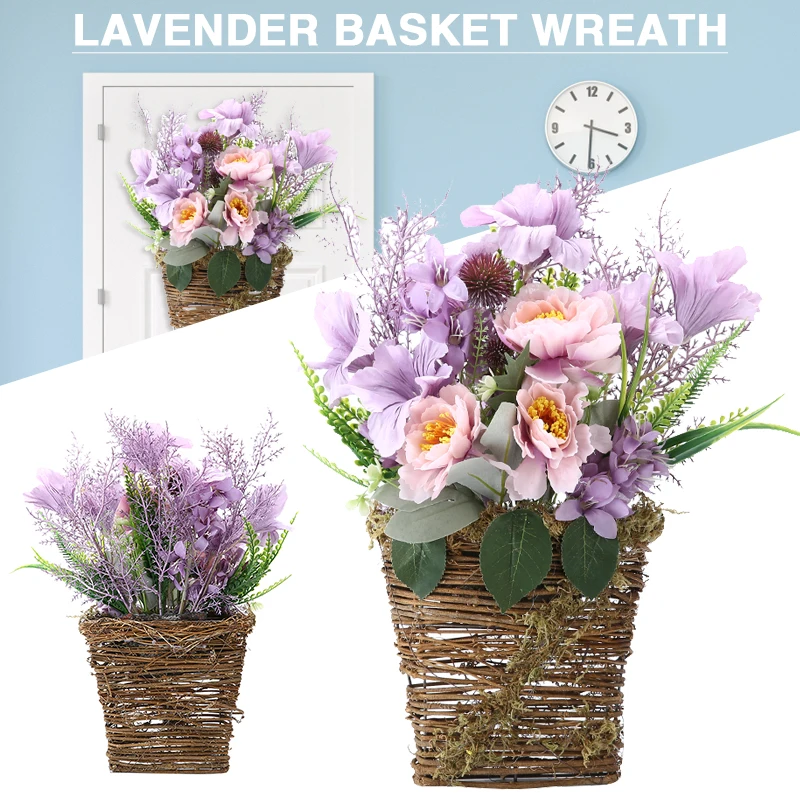 Lavender Basket Wreaths Front Door Artificial Floral Wreath Wall Pendant Mothers Day Gifts Home Living Room Decor Garland
Lavender Basket Wreaths Front Door Artificial Floral Wreath Wall Pendant Mothers Day Gifts Home Living Room Decor Garland
