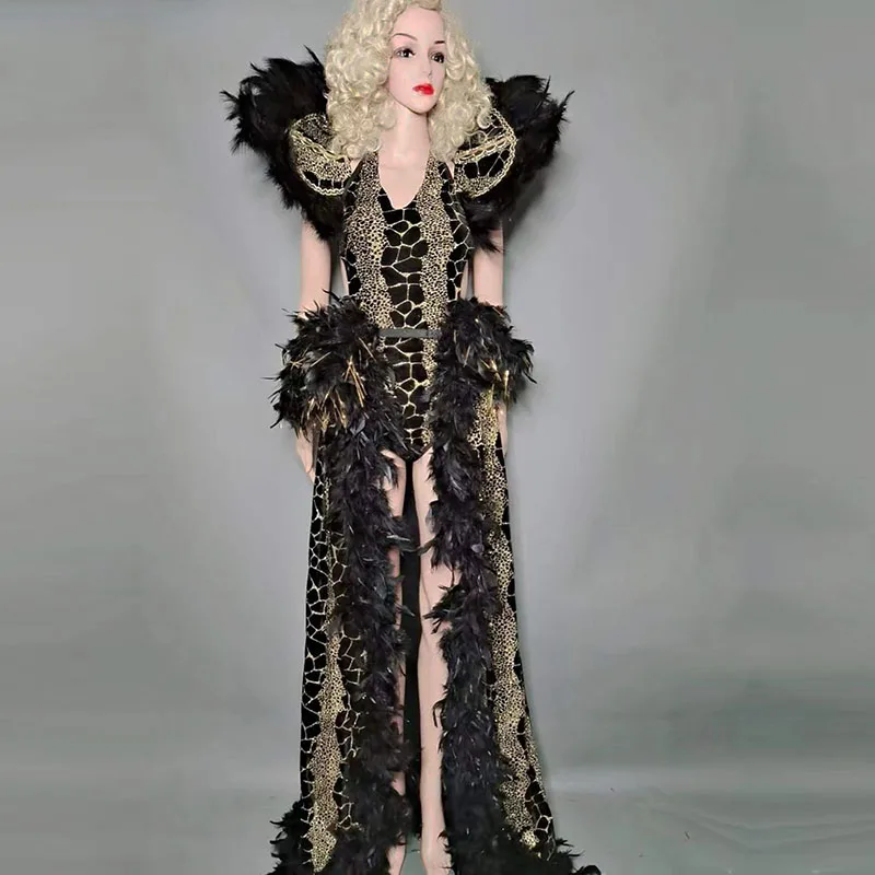 Женское бархатное платье с перьями, черное блестящее платье для бара, ночного клуба, концерта, певицы, танцев
Женское бархатное платье с перьями, черное блестящее платье для бара, ночного клуба, концерта, певицы, танцев