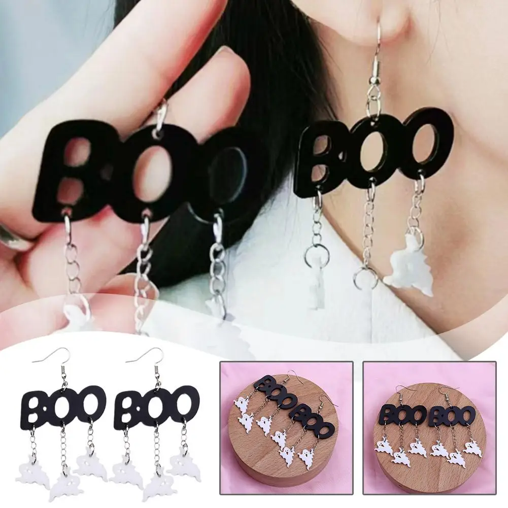 Милые Мультяшные серьги BOO White Ghost на Хэллоуин для женщин на День всех святых клетчатые акриловые серьги-подвески в виде тыквы L9L7
Милые Мультяшные серьги BOO White Ghost на Хэллоуин для женщин на День всех святых клетчатые акриловые серьги-подвески в виде тыквы L9L7