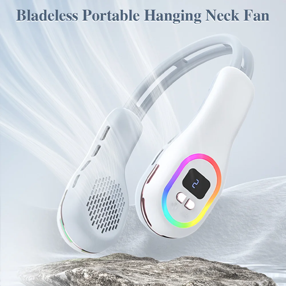 Bladeless Portable Hanging Neck Fan USB Charging Electric Wireless Fan Mute Leafless Digital Display RGB Light Sports Outdoor
Bladeless Portable Hanging Neck Fan USB Charging Electric Wireless Fan Mute Leafless Digital Display RGB Light Sports Outdoor