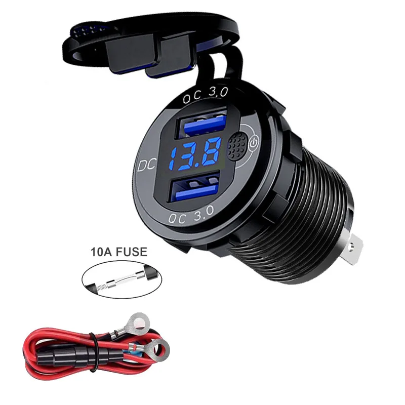 12V/24V 36W QC3.0 Metal Car Lighter Socket Plug LED Display Switch Waterproof USB Charger socket For Phone Tablet
12V/24V 36W QC3.0 Metal Car Lighter Socket Plug LED Display Switch Waterproof USB Charger socket For Phone Tablet