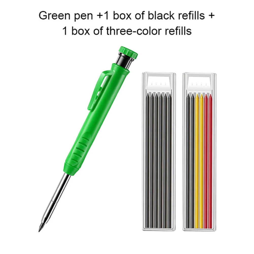 Carpenter Pencil With Refill Leads Kit 3 Pcs Built-in Sharpener Pencil For Deep Hole Marker 145mm Length Metal Carving Tools
Carpenter Pencil With Refill Leads Kit 3 Pcs Built-in Sharpener Pencil For Deep Hole Marker 145mm Length Metal Carving Tools