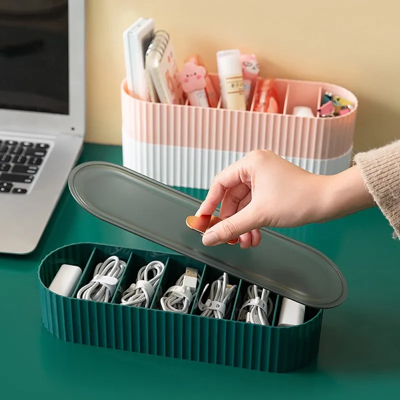 Storage Box Data Cable Arrangement Box Desktop Grid Storage Box Earphone Cable Cable Classification With A Cover For Office Use
Storage Box Data Cable Arrangement Box Desktop Grid Storage Box Earphone Cable Cable Classification With A Cover For Office Use