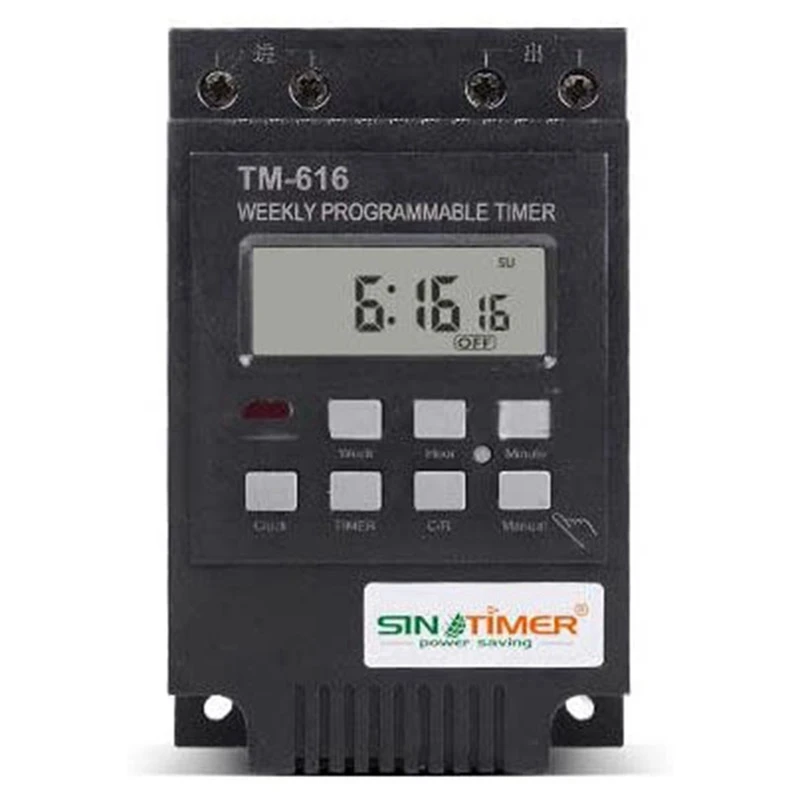 

2X SINOTIMER TM616 30AMP 4PINS 7 Days Programmable Din Rail Mount Timer Switch Digital Timer 110V Ac Programmable Timer Relay