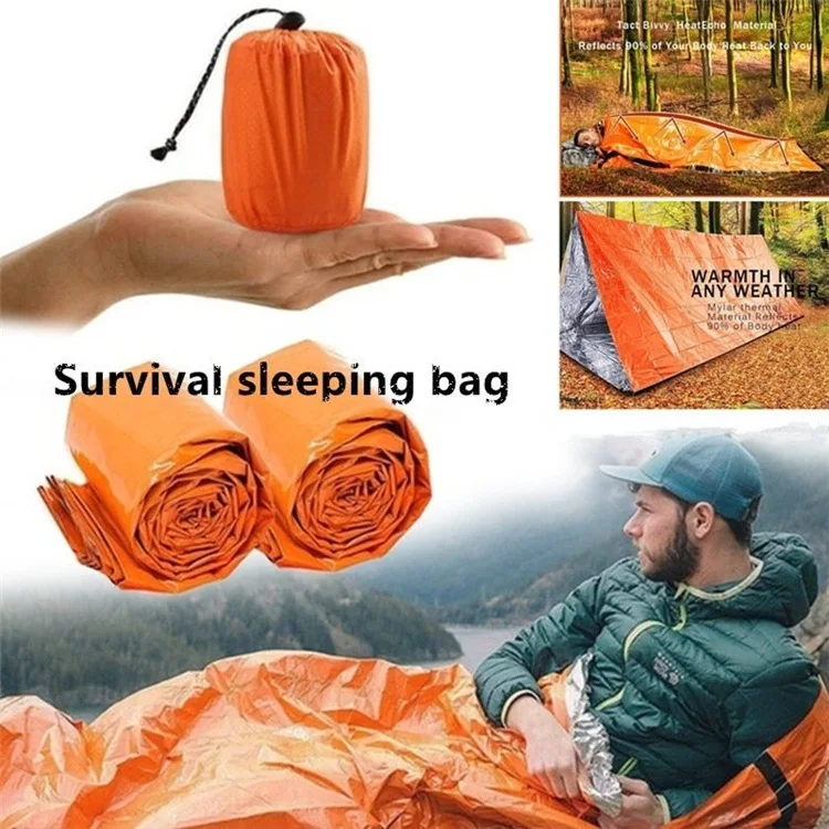 Outdoor life bivy emergency sleeping bag thermal insulation waterproof polyester film emergency camping life-saving equipment
Outdoor life bivy emergency sleeping bag thermal insulation waterproof polyester film emergency camping life-saving equipment