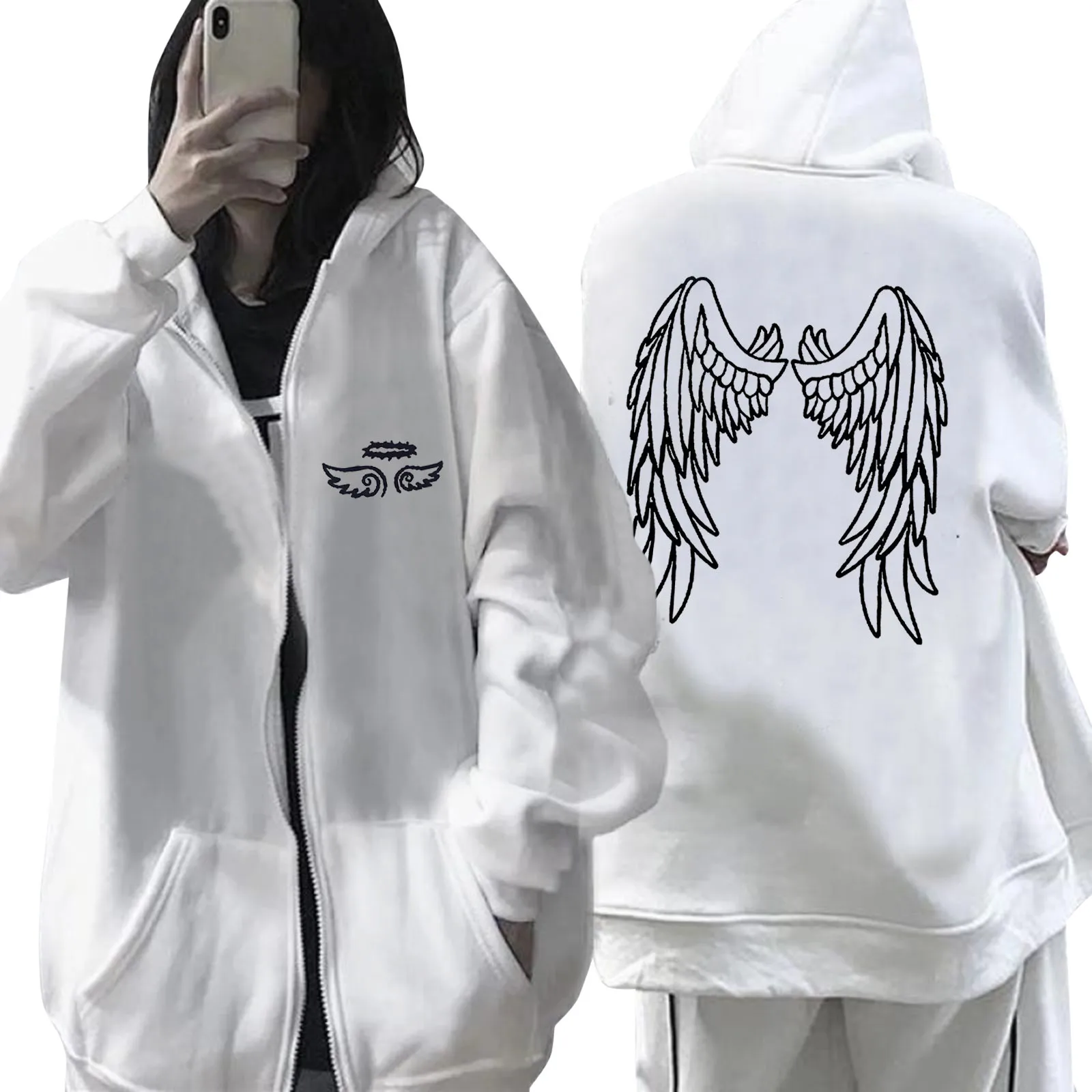 Womens Zip Hoodie Sweatshirt Gothic Jacket with Pockets Sweaters Fir Teen Girls Sweater Sport for Women
Womens Zip Hoodie Sweatshirt Gothic Jacket with Pockets Sweaters Fir Teen Girls Sweater Sport for Women