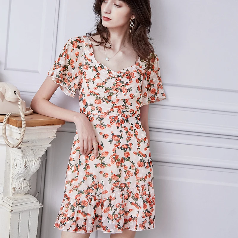 Gaovot Summer Print Short Dresses for Women Elegant Romantic Sweetheart Neck Butterfly Sleeve Mini Dress Bohemian Party Dress 
Gaovot Summer Print Short Dresses for Women Elegant Romantic Sweetheart Neck Butterfly Sleeve Mini Dress Bohemian Party Dress