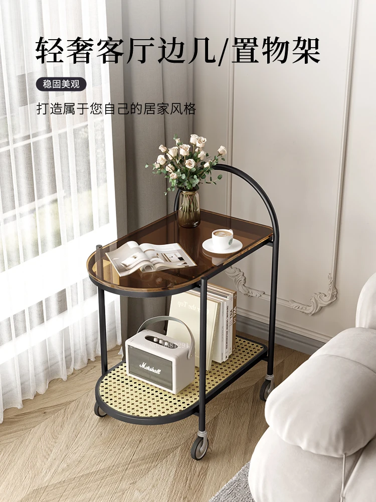Removable Coffee Table Room Table Sofa Side Table Light Luxury Corner Several Wheeled Side Tables Design Glass Cart Nightstand
Removable Coffee Table Room Table Sofa Side Table Light Luxury Corner Several Wheeled Side Tables Design Glass Cart Nightstand
