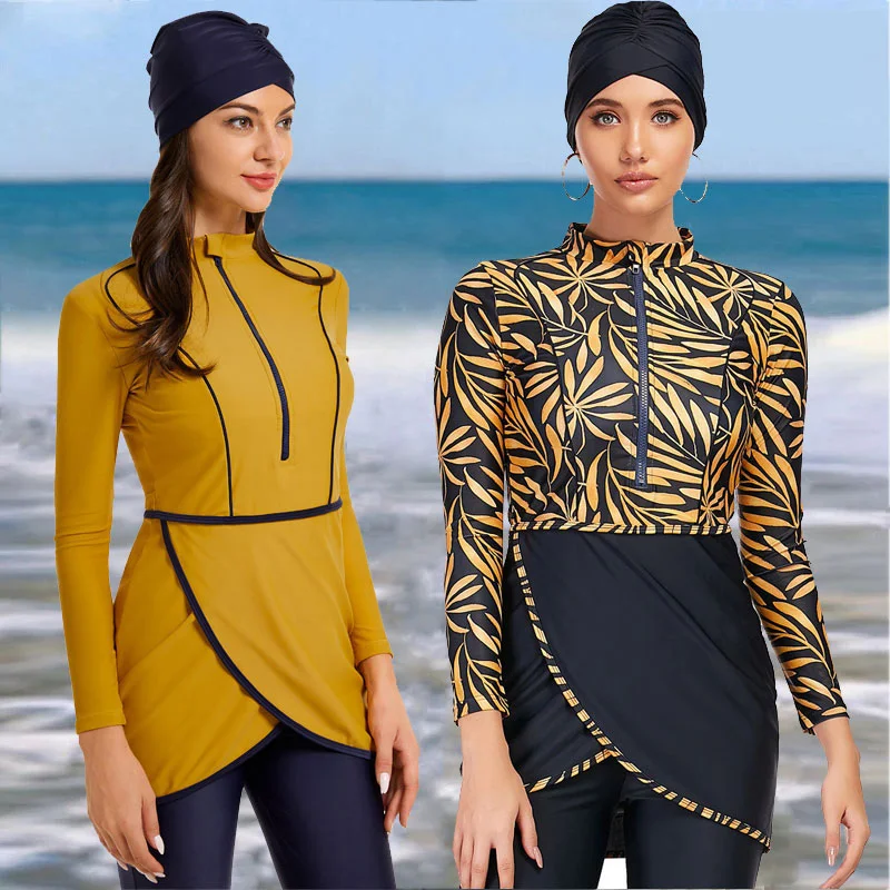 2022 New Muslim Swimwear Women Modest Patchwork Hijab Long Sleeves Sport Swimsuit 3pcs Islamic Burkinis Wear Bathing Suit
2022 New Muslim Swimwear Women Modest Patchwork Hijab Long Sleeves Sport Swimsuit 3pcs Islamic Burkinis Wear Bathing Suit