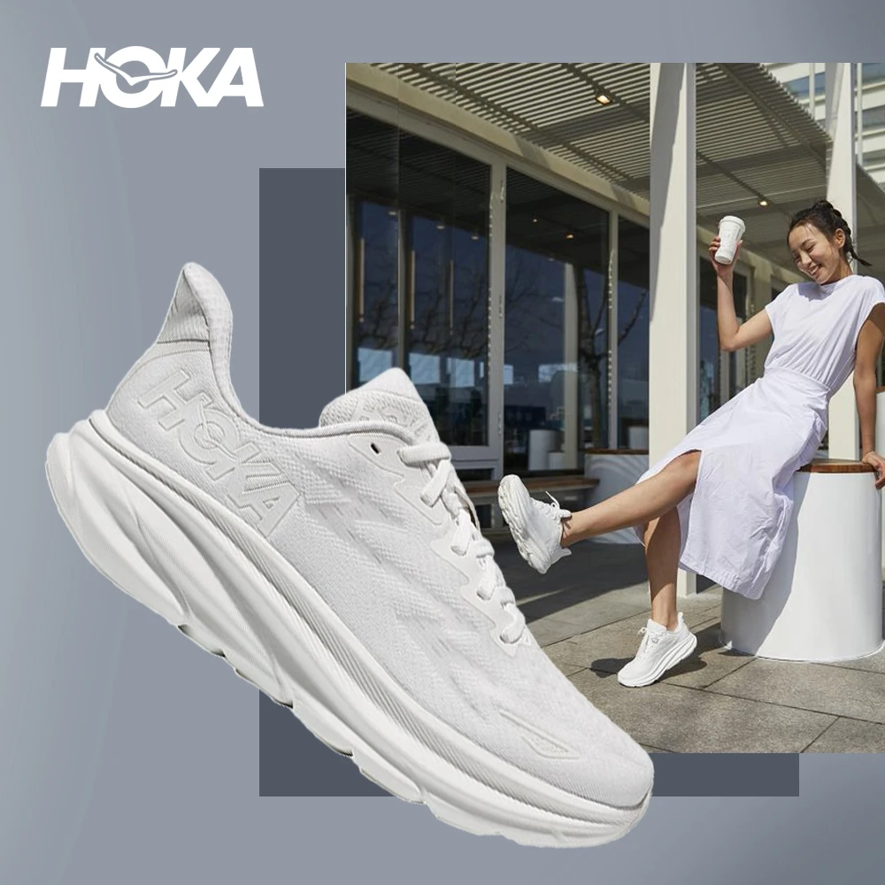 

Hoka Clifton 9 Running Shoes Mens and Women's Lightweight Cushioning Marathon Absorption Breathable Highway Trainer Sneakers