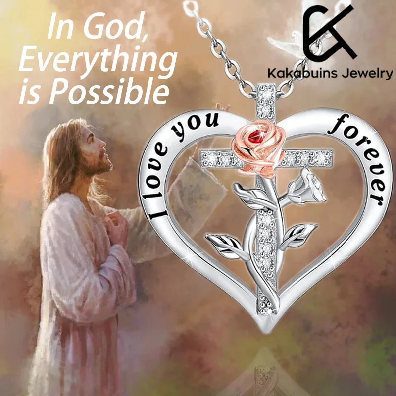 Heart Pendant Cross Blessing Winding Rose Flower Lady Necklace Jewelry Exquisite Romantic Jewelry Accessories Birthday Gift
Heart Pendant Cross Blessing Winding Rose Flower Lady Necklace Jewelry Exquisite Romantic Jewelry Accessories Birthday Gift