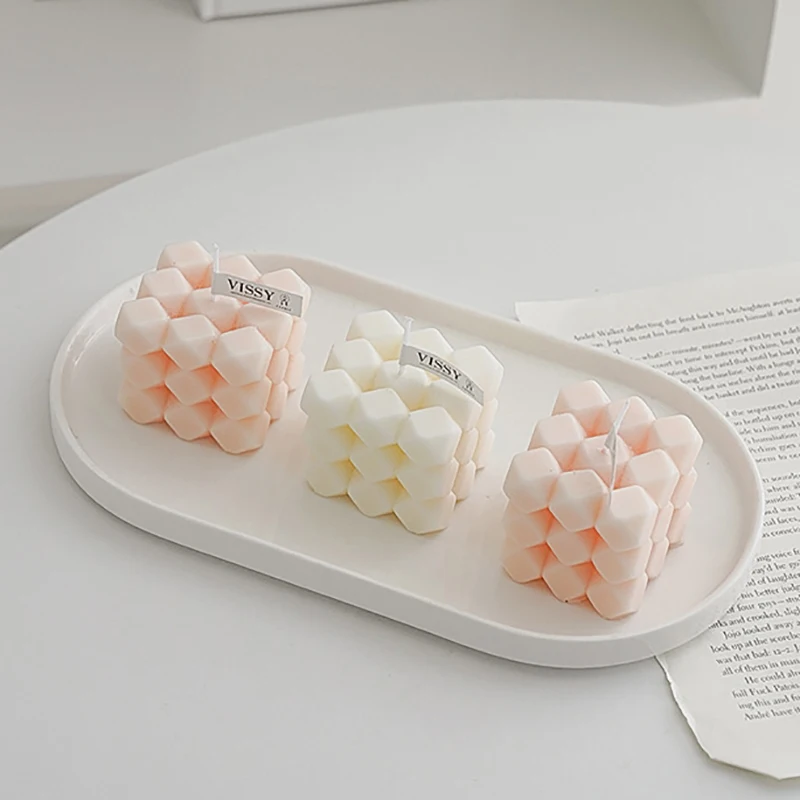 2022 New Rhombus Cube Silicone Candle Mold DIY Handmade Soap Gypsum Resin Plaster Crafts Making Mould Home Decoration Ornaments
2022 New Rhombus Cube Silicone Candle Mold DIY Handmade Soap Gypsum Resin Plaster Crafts Making Mould Home Decoration Ornaments