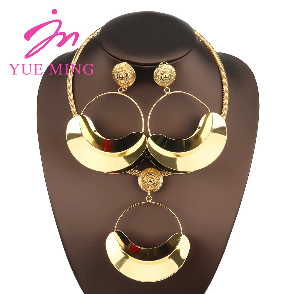 

African Jewelry Sets For Women Fashion Dubai Jewelry Sets Necklaces Earrings For Women Banquet Dating Wedding Accessory Jewelry