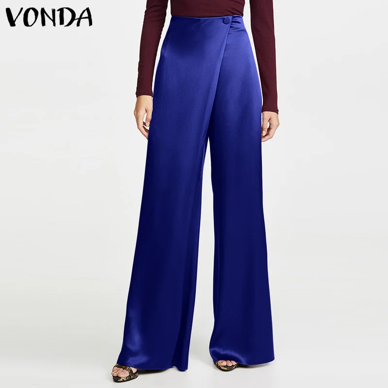 VONDA Women Long Trousers 2022 Autumn High Waist Zipper Solid Color Elegant Wide Leg Pants Oversized Pantalon Femme Streetwears
VONDA Women Long Trousers 2022 Autumn High Waist Zipper Solid Color Elegant Wide Leg Pants Oversized Pantalon Femme Streetwears