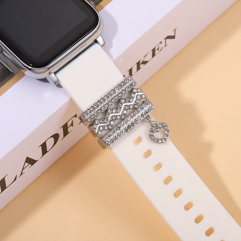 Watchband Charms for Silicone Watch Band for Iwatch Wave Heart Pendent Ring Set Charm Jewelry for Apple Watch Bracelet Strap
Watchband Charms for Silicone Watch Band for Iwatch Wave Heart Pendent Ring Set Charm Jewelry for Apple Watch Bracelet Strap