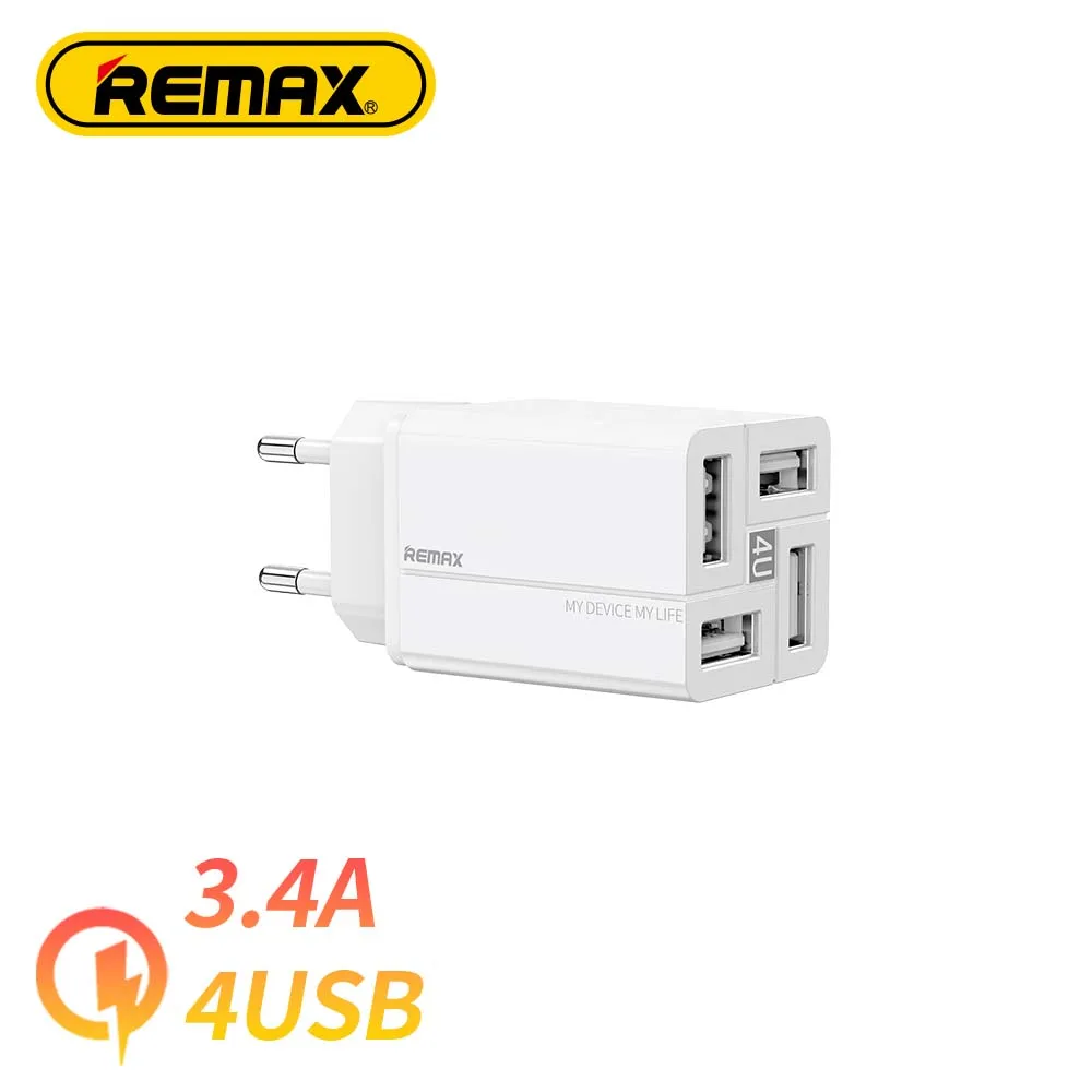 

Remax 3.4A USB Travel Charger Mini Portable Wall Adapter Charger 4Port Phone Charging For iPhone Huawei Xiaomi
