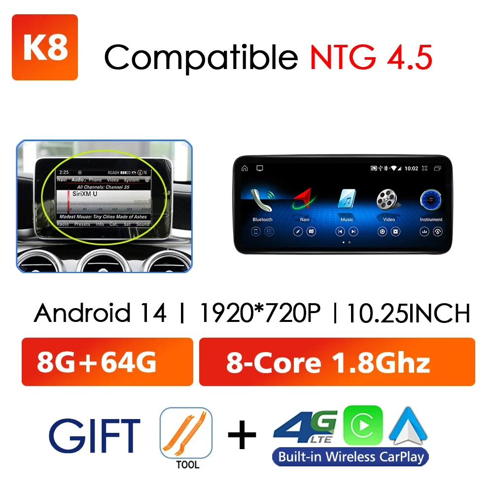 Автомобильный мультимедийный плеер Android 14, для Mercedes Benz W176 C117 X156 W463 2012-2018 GPS сенсорный экран Navi видео стерео WIFI Carplay
Автомобильный мультимедийный плеер Android 14, для Mercedes Benz W176 C117 X156 W463 2012-2018 GPS сенсорный экран Navi видео стерео WIFI Carplay