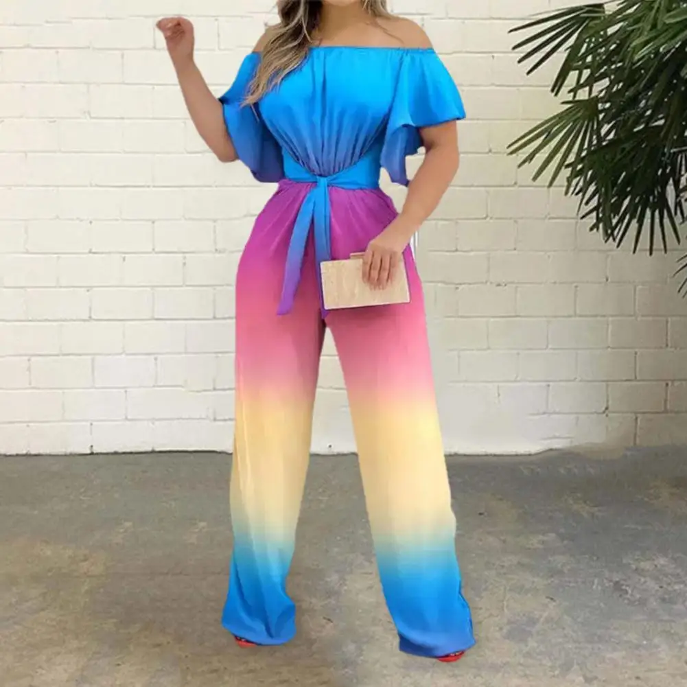 

Breathable Casual Casual Slinky Gradient Color Jumpsuit for Shopping