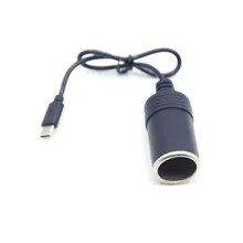 PD USB Type C Male to 12V Car Cigarette Lighter Socket Female Adapter for Vacuum Cleaner,Driving Recorder,GPS E-Dog,Car Fan.