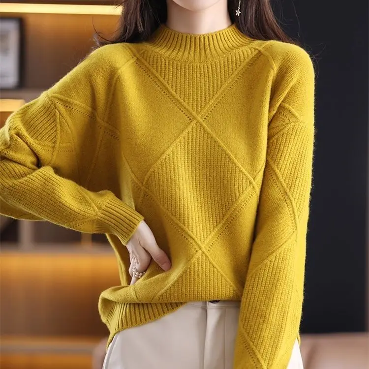 2022 Women's Autumn Winter New Solid Color Sweater Tops Female Half High Collar Jumpers Ladies Long Sleeve Pullover Tops O401
2022 Women's Autumn Winter New Solid Color Sweater Tops Female Half High Collar Jumpers Ladies Long Sleeve Pullover Tops O401