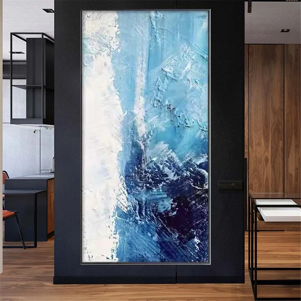 Hand Painted Blue Thick Knife Wall Art Picture Landscape Oil Painting On Canvas Decor Living Room Porch Aisle Artwork No Frame
Hand Painted Blue Thick Knife Wall Art Picture Landscape Oil Painting On Canvas Decor Living Room Porch Aisle Artwork No Frame