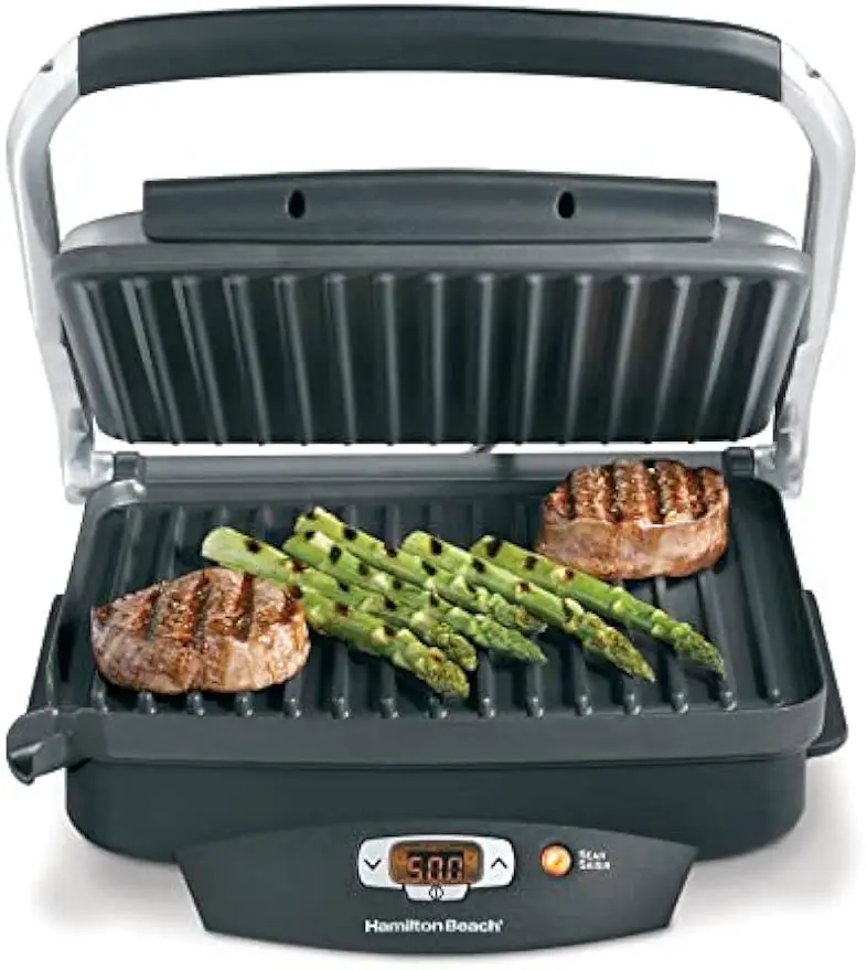 Steak Lover's Electric Indoor Searing Grill, Nonstick 100 Square, Stainless Steel (25331), Black and Stainless, Medium
Steak Lover's Electric Indoor Searing Grill, Nonstick 100 Square, Stainless Steel (25331), Black and Stainless, Medium