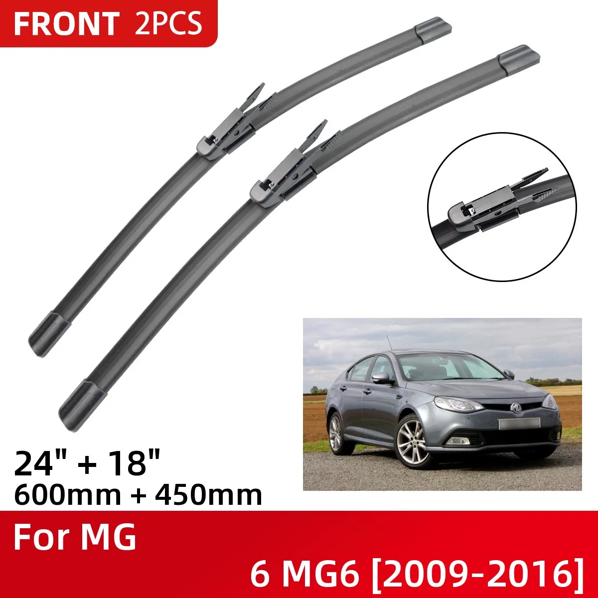 Front Wiper Blades For MG 6 MG6 2009-2016 Windshield Windscreen Window 24"+18" 2009 2010 2011 2012 2013 2014 2015 2016
Front Wiper Blades For MG 6 MG6 2009-2016 Windshield Windscreen Window 24"+18" 2009 2010 2011 2012 2013 2014 2015 2016
