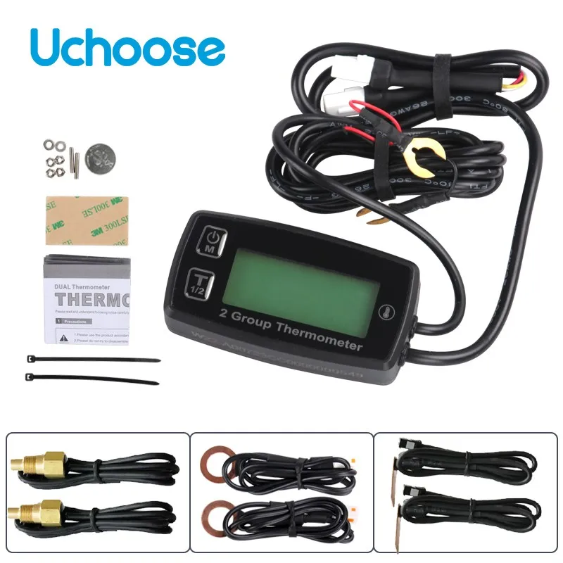 RL-TM004 Uchoose Temperature Meter Sensor Dual Channel Digital Temperature ATV PT100 TEMP Motorcycle Boat Lawn Mower
RL-TM004 Uchoose Temperature Meter Sensor Dual Channel Digital Temperature ATV PT100 TEMP Motorcycle Boat Lawn Mower