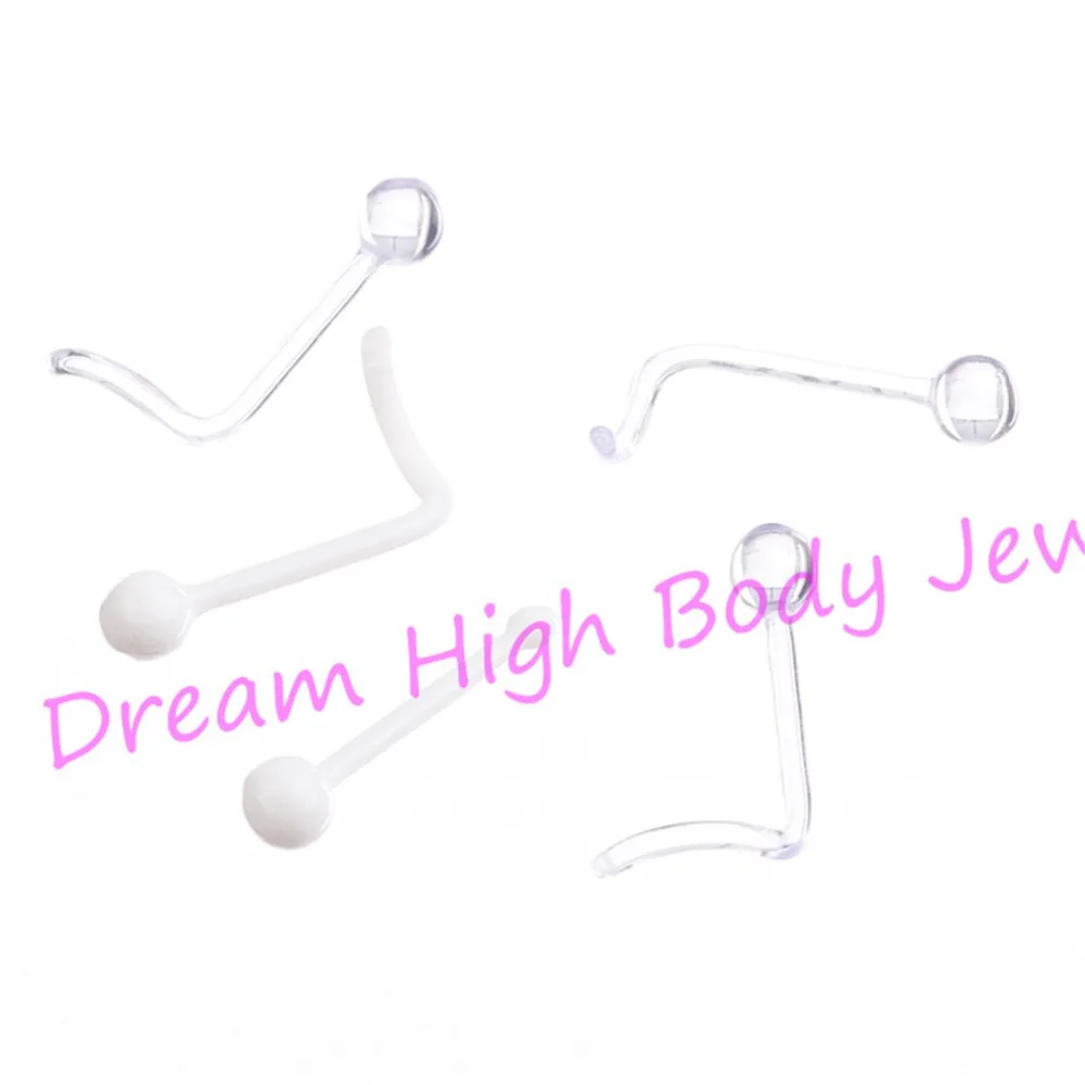 HENGKE Jewelry Newest Clear Transparent White Stud Nose Ring Screw Acrylic Ball Retainer 20Gauge 0.8mm
HENGKE Jewelry Newest Clear Transparent White Stud Nose Ring Screw Acrylic Ball Retainer 20Gauge 0.8mm