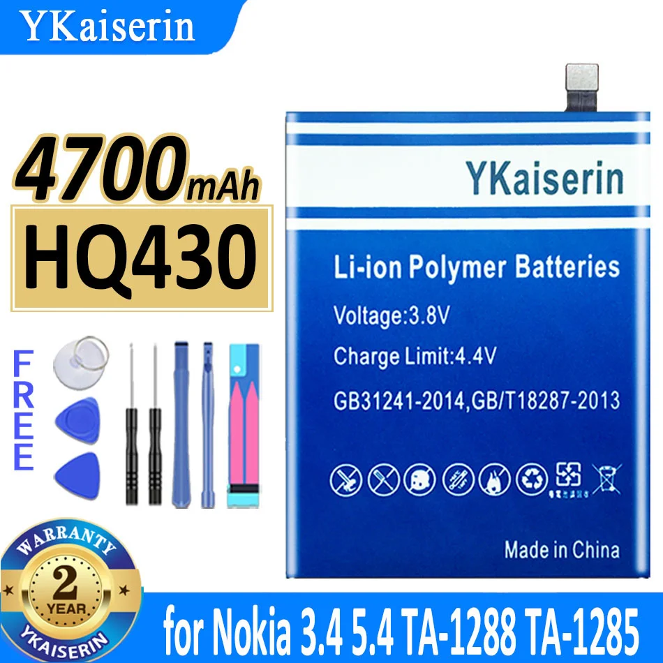 

4700mAh YKaiserin Battery HQ430 for Nokia 3.4 5.4 TA-1288 TA-1285 TA-1283 TA-1333 TA-1340 TA-1337 TA-1328 TA-1325 Bateria