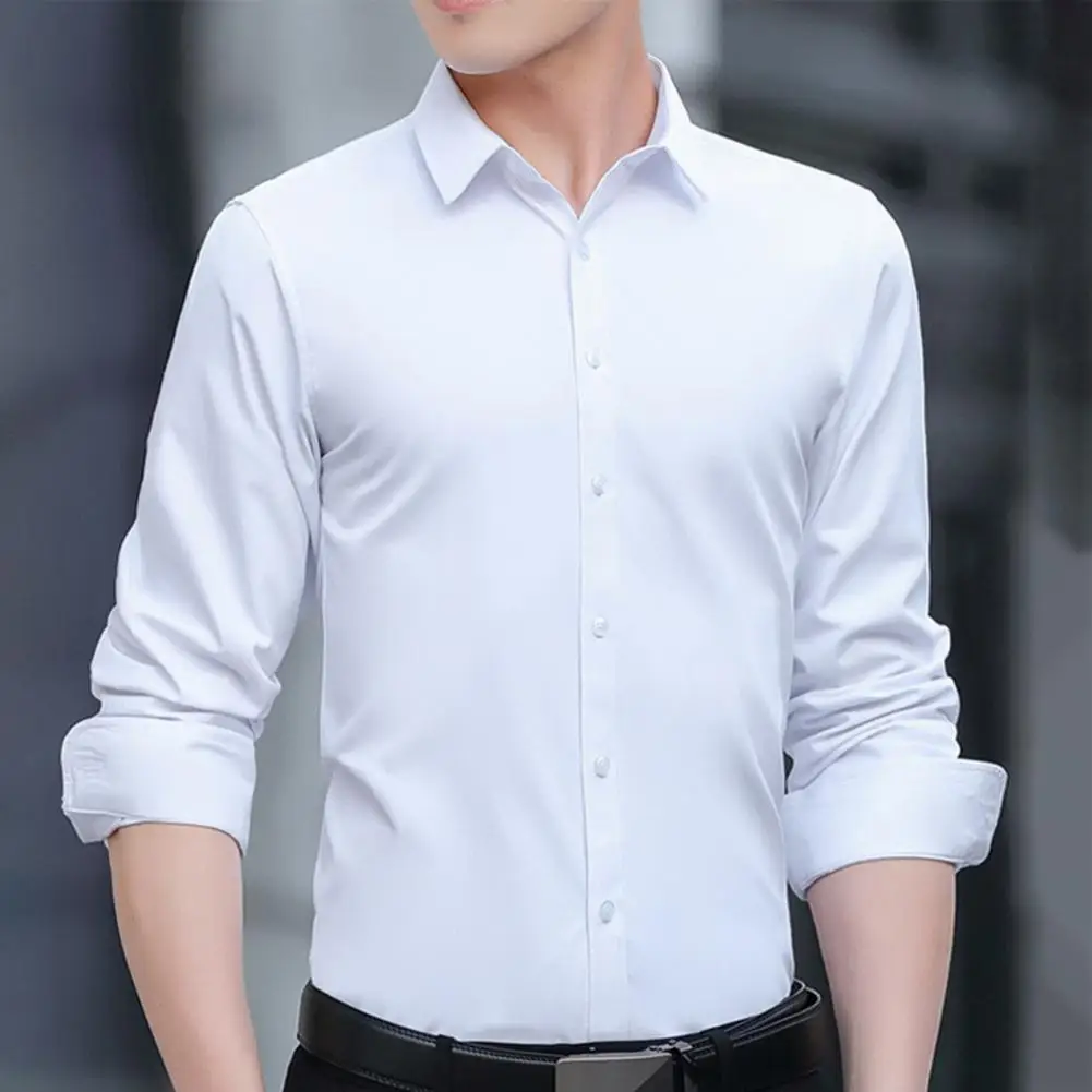 Men Office Social Shirt Solid Color Long Sleeve Lapel Slim Fit Streetwear Twill Button Down Basic Dress Shirt for Working
Men Office Social Shirt Solid Color Long Sleeve Lapel Slim Fit Streetwear Twill Button Down Basic Dress Shirt for Working