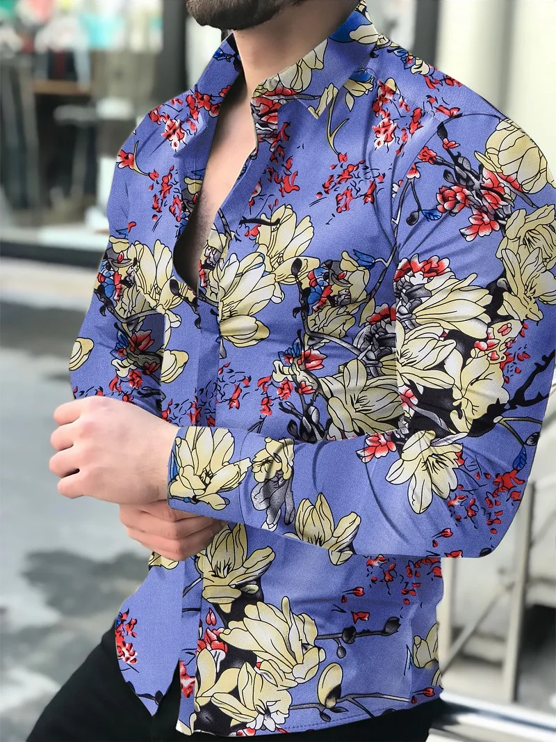 Luxury Hawaiian Flower Printed Shirts Men Fashion Casual 2022 Fall Long Sleeve Men's Shirts Party Casual Clothing Streetwear
Luxury Hawaiian Flower Printed Shirts Men Fashion Casual 2022 Fall Long Sleeve Men's Shirts Party Casual Clothing Streetwear