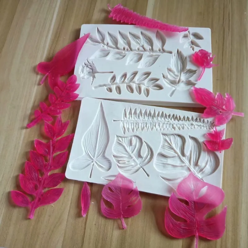 

3D Tropical Leaves Silicone Mold DIY Palm Leaf Fondant Cake Decoration Tools Fondant Sugarcraft Relief Chocolate Gumpaste Mould