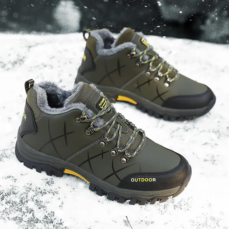 

Big Size 39-47 Man Hiking Shoes with Cotton Hunting Tourism Mountain Shoes Anti-skid Winter Snow Sport Shoes for Men Sneakers