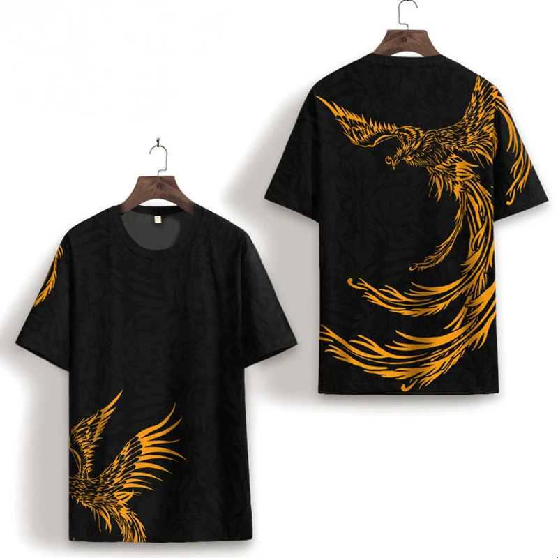 New Men's Casual Short-Sleeved Round Neck T - Shirt Tide Brand Phoenix Print Base Black Chinese Style Summer All-Match Trend Top
New Men's Casual Short-Sleeved Round Neck T - Shirt Tide Brand Phoenix Print Base Black Chinese Style Summer All-Match Trend Top