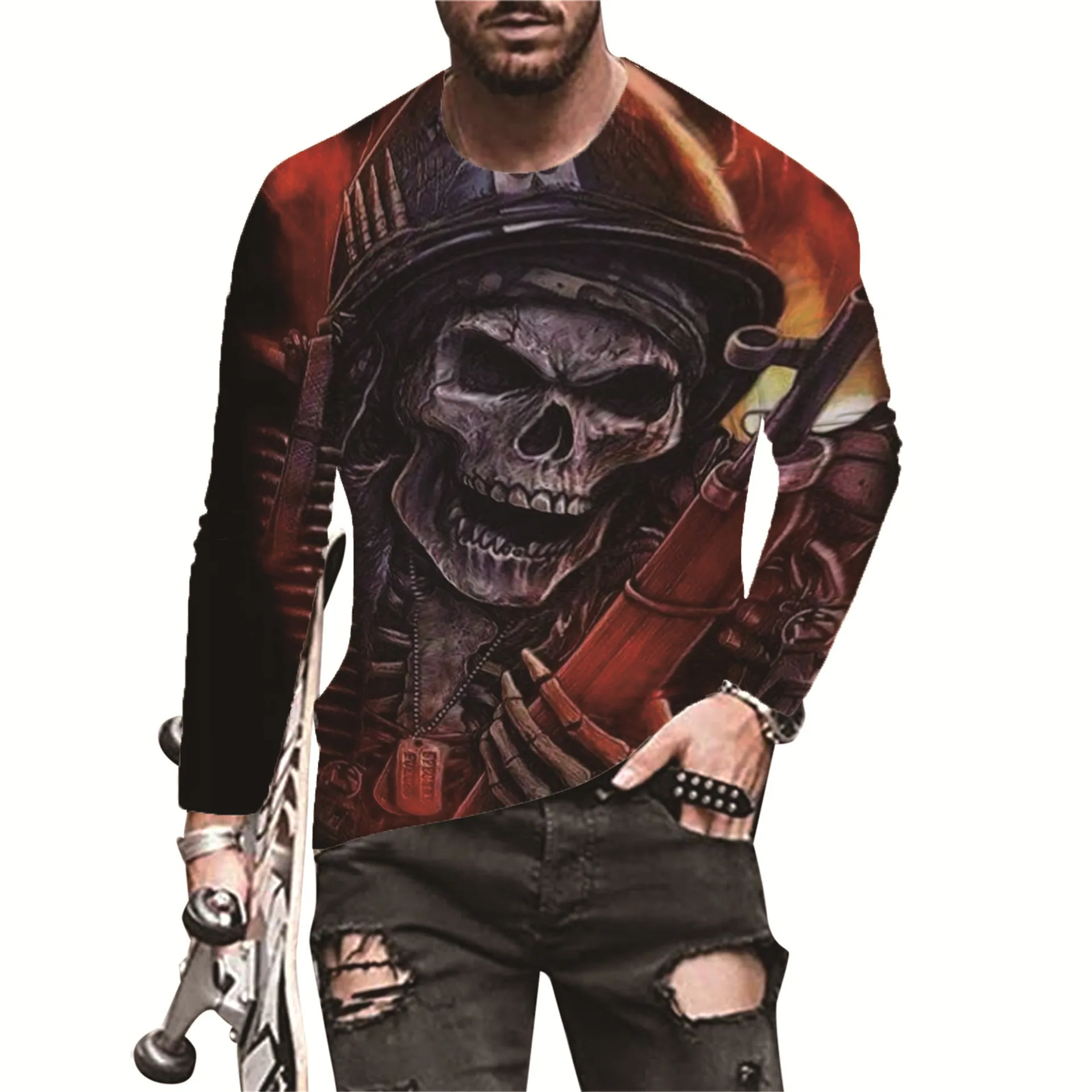 European And American Popular Casual Men's Sports 3d Digital Printing T-shirt Street Trend 3d Printing Long-sleeved T-shirt S-6x
European And American Popular Casual Men's Sports 3d Digital Printing T-shirt Street Trend 3d Printing Long-sleeved T-shirt S-6x