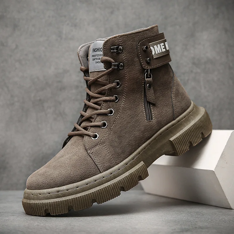 

Men Winter Boots Autumn Winter Boots Men Warm High-top Shoes British Style Short Boots Wolf Boots Casual Trend Men Shoes