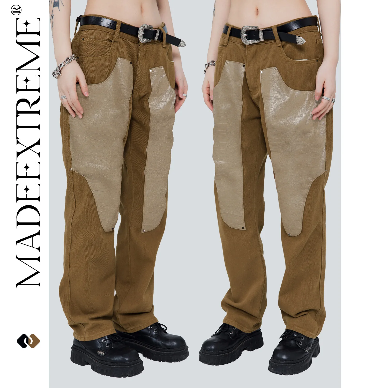 MADEEXTREME Patchwork leather pants solid color distressed trousers trendy men straight casual pants hip hop cargo pants
MADEEXTREME Patchwork leather pants solid color distressed trousers trendy men straight casual pants hip hop cargo pants