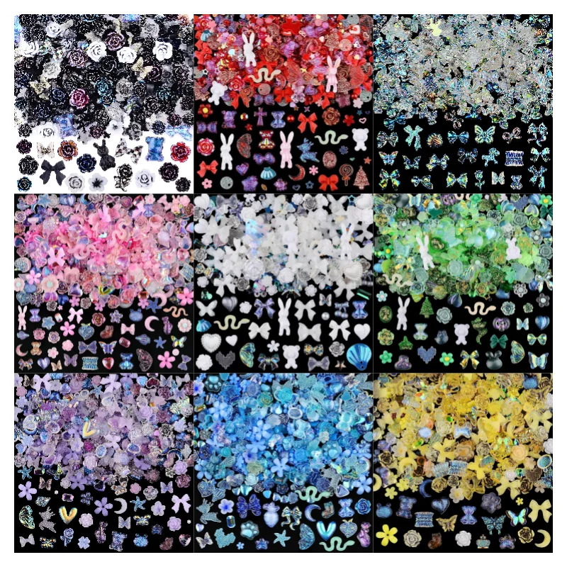 50pcs Mixed Bulk Bear Bow Nail Art Decorations Colorful Resin Nail Rhinestones Charms DIY Kawaii Accessories Manicure Supplies
50pcs Mixed Bulk Bear Bow Nail Art Decorations Colorful Resin Nail Rhinestones Charms DIY Kawaii Accessories Manicure Supplies