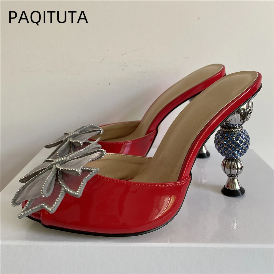 Crystal Air Mesh Butterfly-Knot Sandals Women Diamond Embellished Strange Heel Luxury Patent Leather Slingbacks Shoes Summer
Crystal Air Mesh Butterfly-Knot Sandals Women Diamond Embellished Strange Heel Luxury Patent Leather Slingbacks Shoes Summer