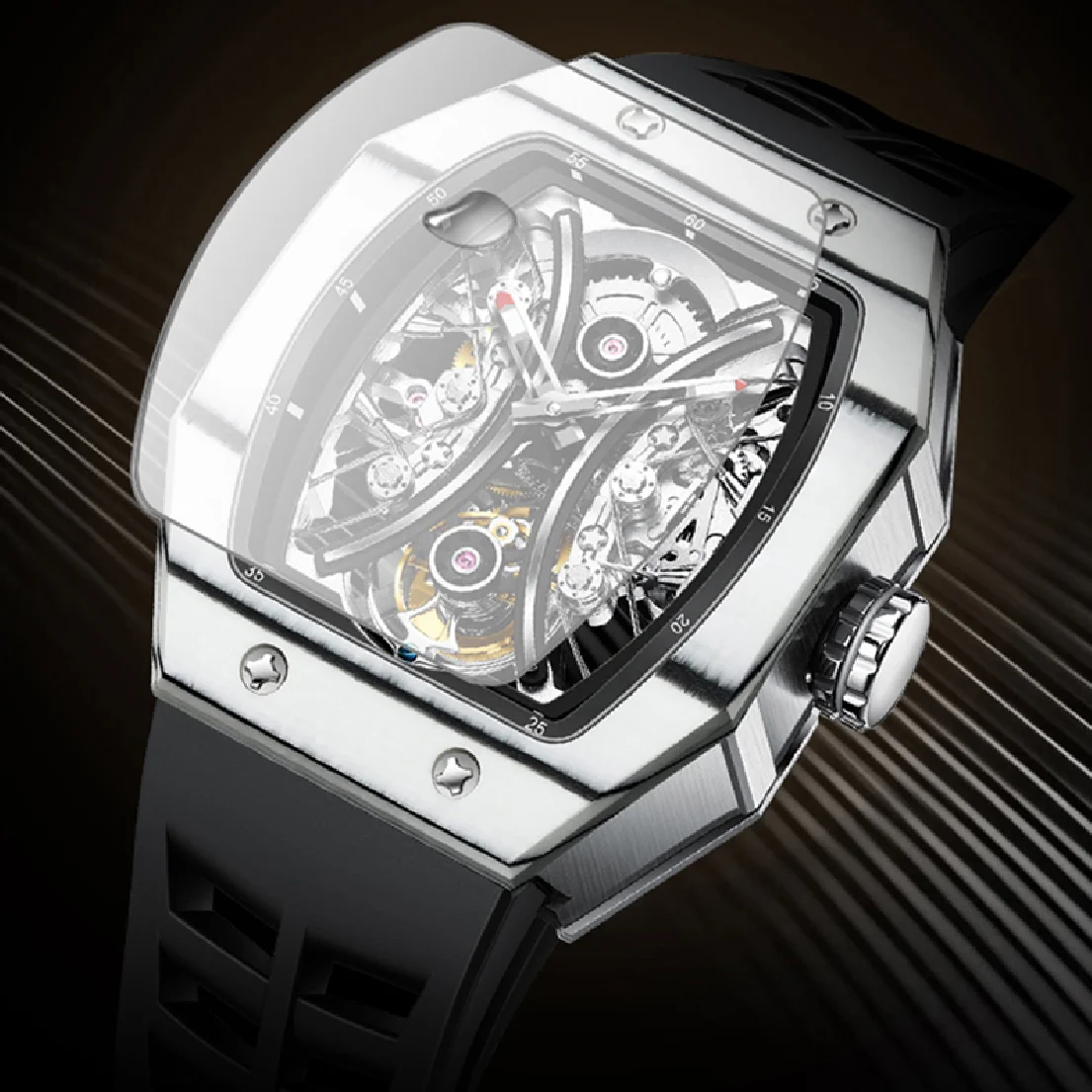 AESOP RICHA Tourbillon Mechanical Wristwatches Sports Skeleton Luminous Dial Bezel Square Case Watch For Men Clock Timepiece
AESOP RICHA Tourbillon Mechanical Wristwatches Sports Skeleton Luminous Dial Bezel Square Case Watch For Men Clock Timepiece