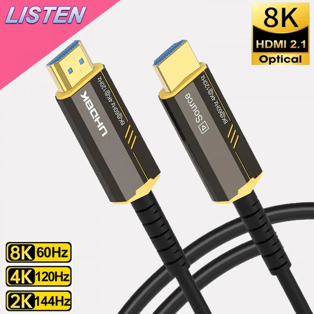 2 Pcs 5M-20M 8K HDMI Optical Fiber Cable HDMI 2.1 Cable 8K 60Hz 4K 120Hz 48Gbps HDR eARC VRR for Laptop HDTV PS5 XBox Projector
2 Pcs 5M-20M 8K HDMI Optical Fiber Cable HDMI 2.1 Cable 8K 60Hz 4K 120Hz 48Gbps HDR eARC VRR for Laptop HDTV PS5 XBox Projector