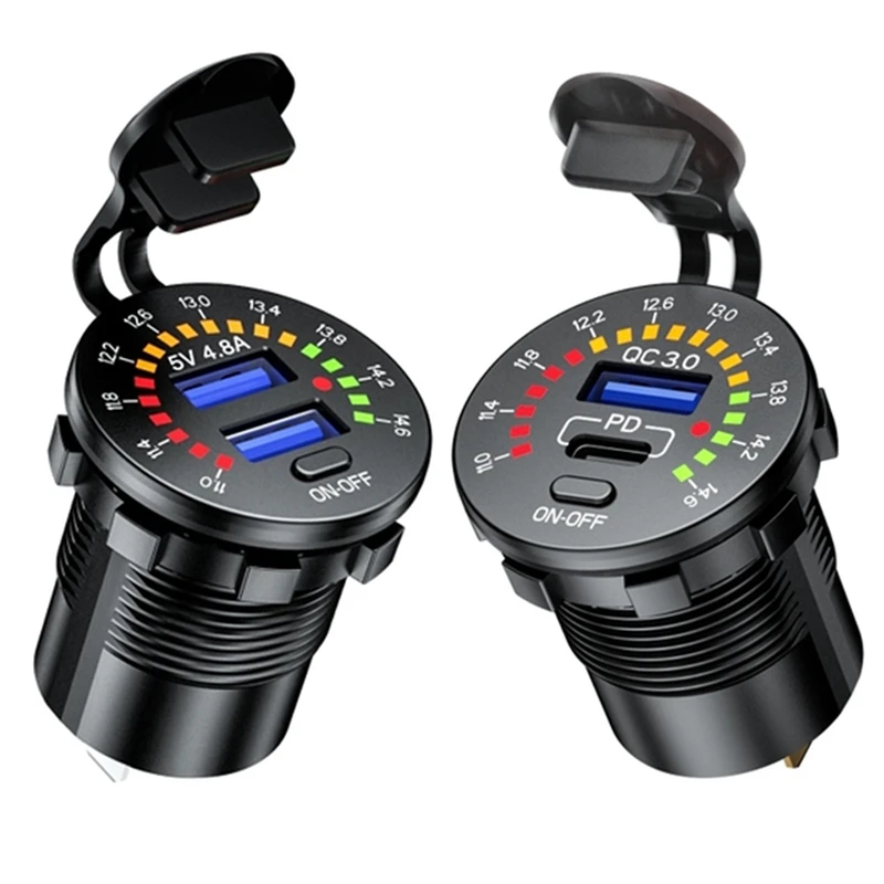 Universal Waterproof Car Fast Charger 12V 18W Type C PD Socket Charger With LED Voltmeter
Universal Waterproof Car Fast Charger 12V 18W Type C PD Socket Charger With LED Voltmeter