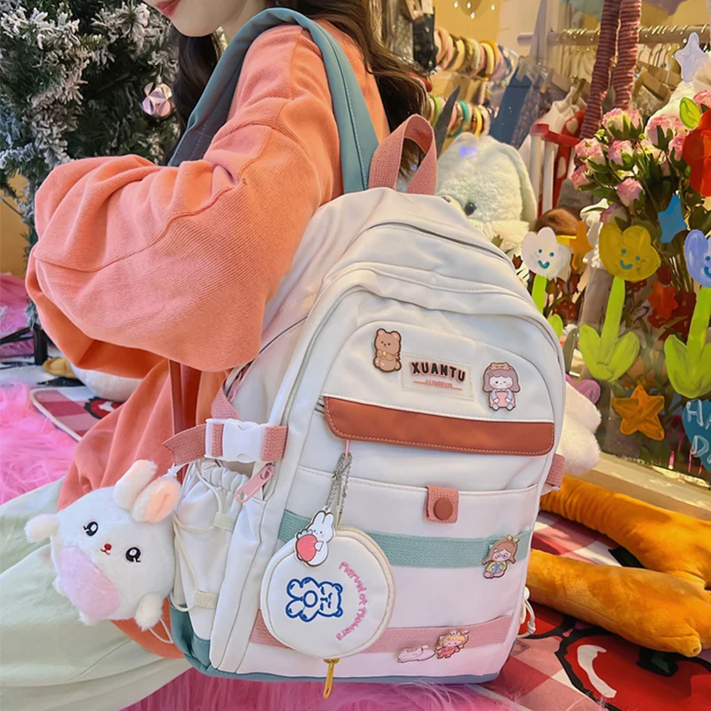 EST New Strip Girls Kawaii Schoolbag Female Waterproof Nylon Casual Pupil Student Book Travel Large Backpack School Women Bolsa
EST New Strip Girls Kawaii Schoolbag Female Waterproof Nylon Casual Pupil Student Book Travel Large Backpack School Women Bolsa
