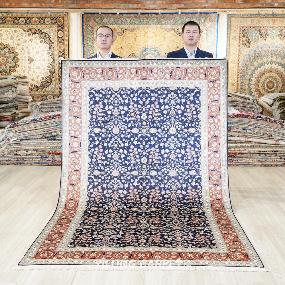 152x244cm Antique Hand Made Persian Tabriz Carpets Blue 100% Silk Rugs For Sale (YJH020B)
152x244cm Antique Hand Made Persian Tabriz Carpets Blue 100% Silk Rugs For Sale (YJH020B)
