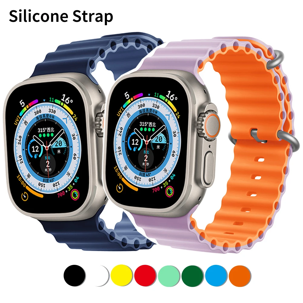 Silicone strap for Apple Watch 8 41mm 45mm Ultra 49MM 44 40mm 42 38mm bracelet for iWatch series 6 3 5 4 se 8 7 49mm Ocean Band
Silicone strap for Apple Watch 8 41mm 45mm Ultra 49MM 44 40mm 42 38mm bracelet for iWatch series 6 3 5 4 se 8 7 49mm Ocean Band